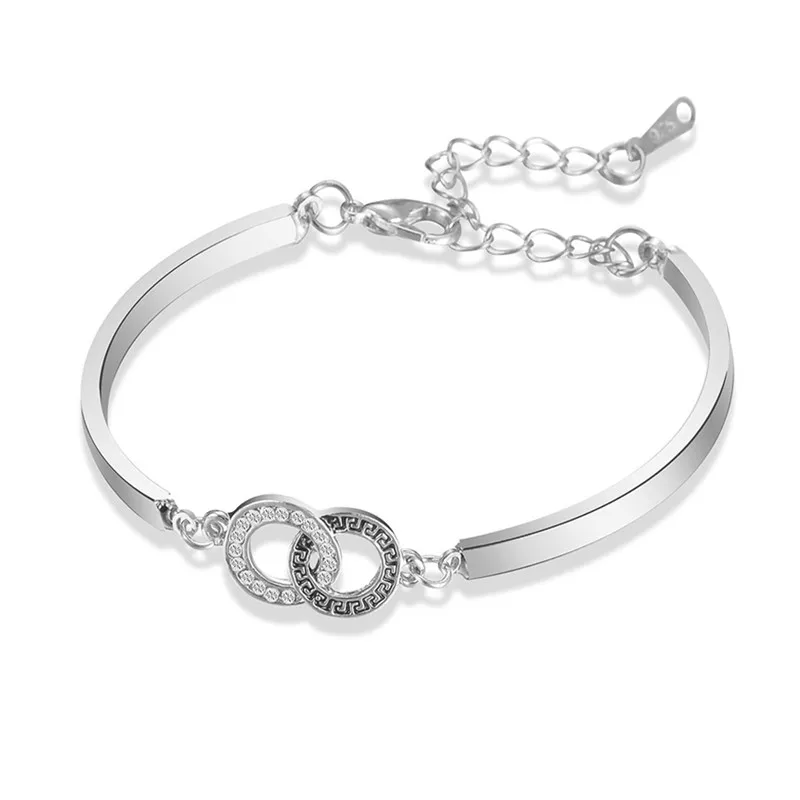 silvery Горячая Новая мода полый круглый браслет для женщин вечерние подарки для друзей свадебный подарок подружке невесты - Цвет: silvery