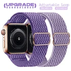 Ремешок нейлоновый для Apple watch band 44 мм 40 мм 38 мм 42 мм, регулируемый плетеный браслет для Iwatch series 6 5 4 3 SE
