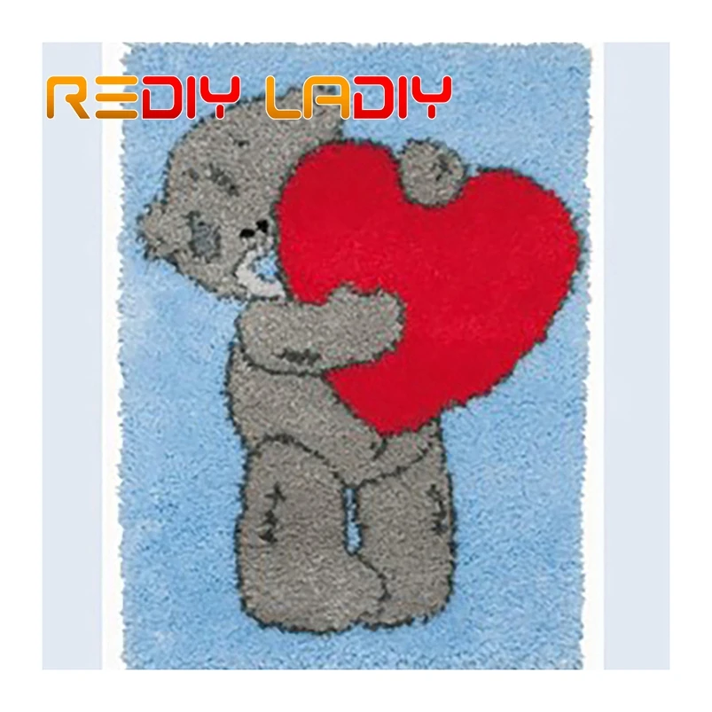 Набор крючков с защелкой ковер вязаный крючком медведь и сердце акриловая пряжа