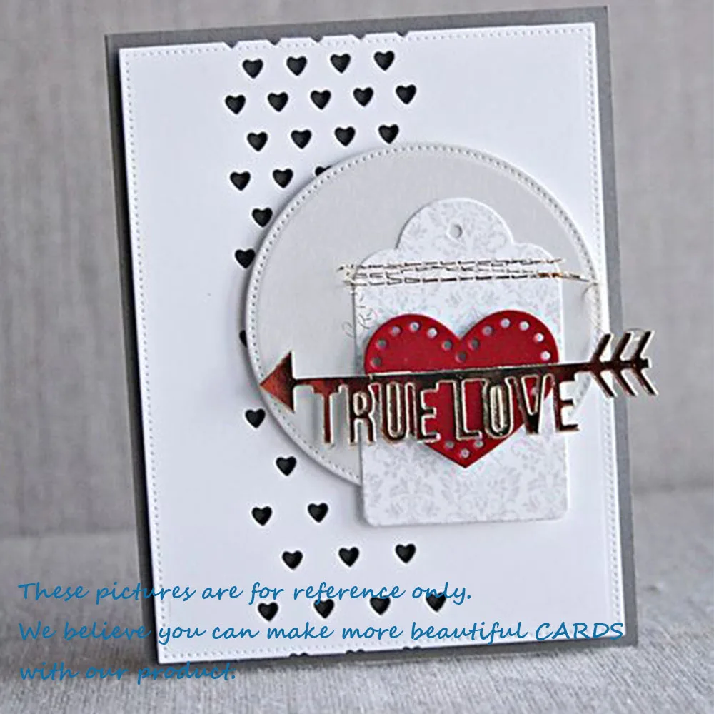 QITAI Hearts and Arrows Metal cutting dies words Love/Hello/Dream/Thank you DIY Scrapbooking card craft Creative Decoration D202|Вырубные