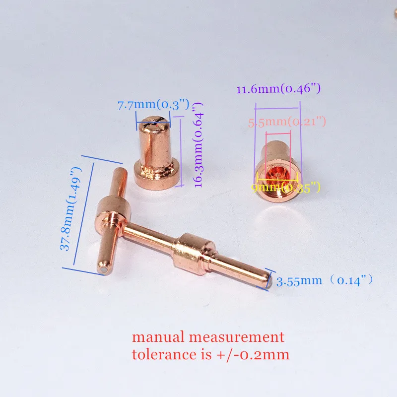

40pcs Premium PT31 Plasma Cutting Torch Tip Electrodes Nozzles Long for 30A 40A 50A PT-31 Plasma Cutter Consumable Accessories