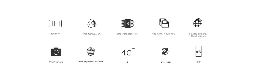 Глобальная версия разблокировки смартфона 9000 mah Poptel p9000 max 4G/64G NFC банк питания телефон может ODM водонепроницаемый прочный смартфон