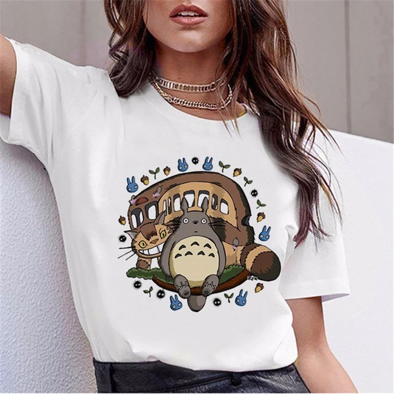

Harajuku футболка с персонажами из мультфильмов милые японские футболка Женские топы в Корейском стиле Стиль футболка каваи 90s Графический Фут...