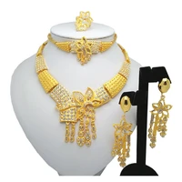 new african gold color jewelry sets dubai necklace bracelet earrings ring jewelry sets bridal wedding accessories jewelry