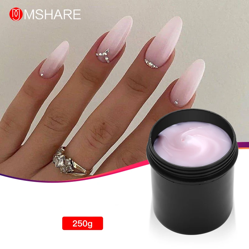 

MSHARE 250g Jelly Gel Builder Pink White For Nail Extension Medium Soft Fast Gel Clear