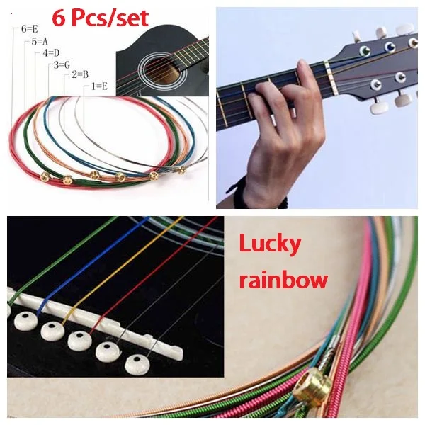 Разноцветные радужные Струны для акустической и народной гитары|color guitar strings|guitar