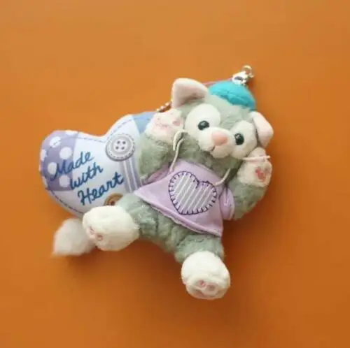 4 Duffy медведь друг и шеллимей желатони кошка Стелла Лу с пальто ткань костюм плюшевая игрушка брелок кольцо 8 см - Цвет: 4