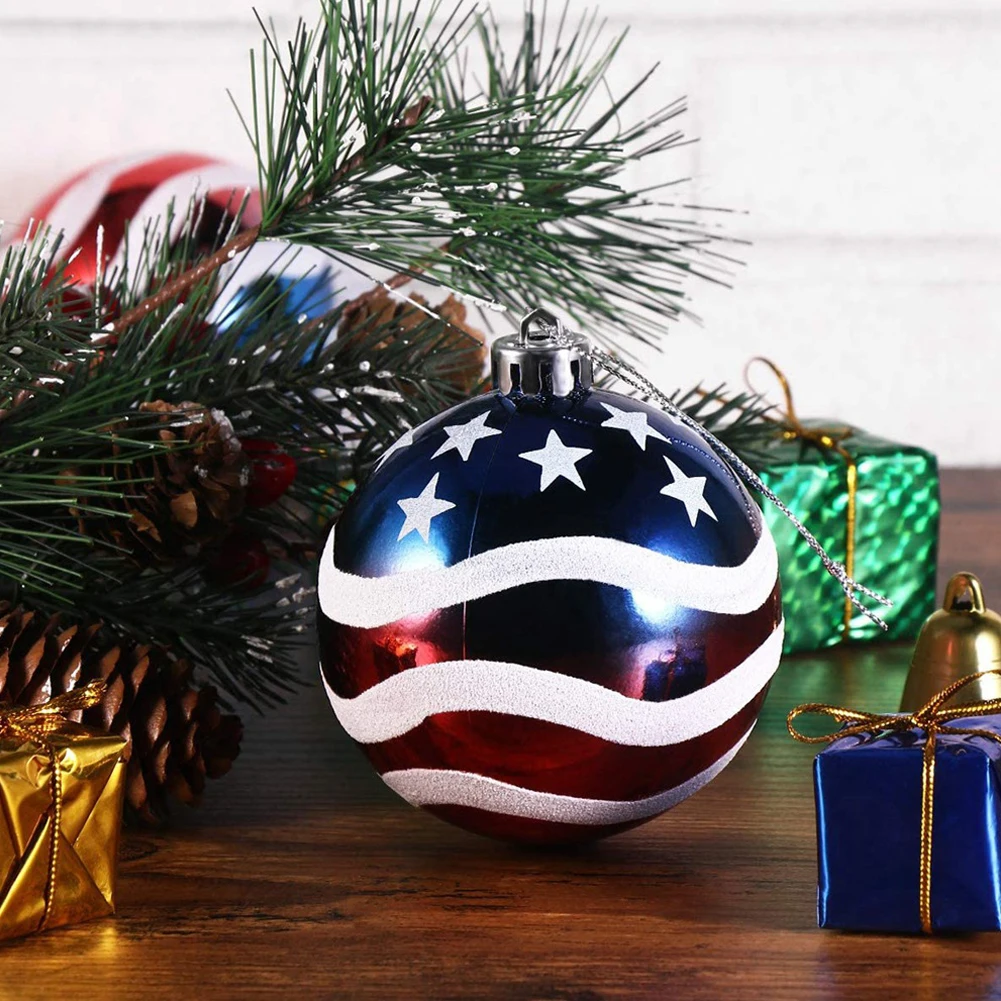 

Hanging Ball Ornament American Flag Independence Day Christmas Tree Hanging Ball Patriotic Decor Independence Day Party Supplies