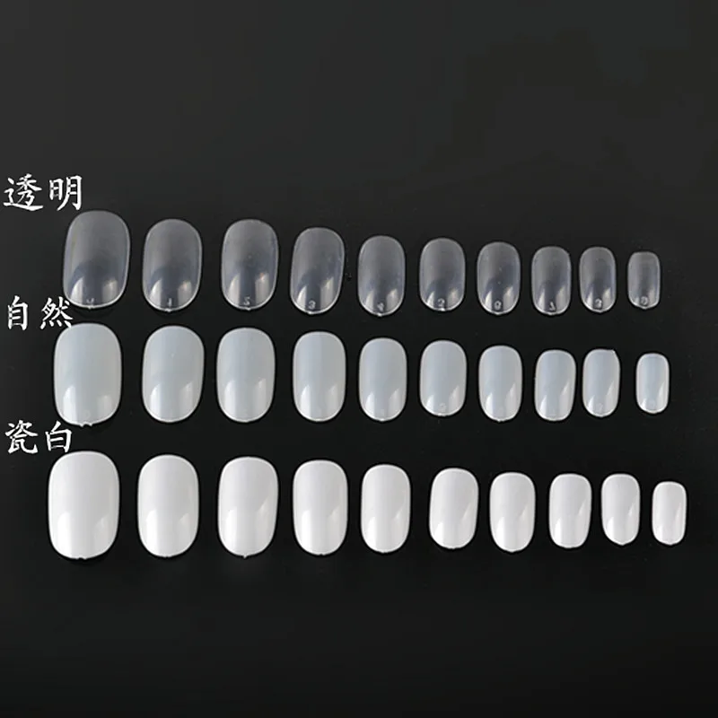 600Pcs/pack Natural Medium Oval Round Short False Nails Tips Full Cover French Fake Nail Art Acrylic Manicure Salon Tools | Красота и