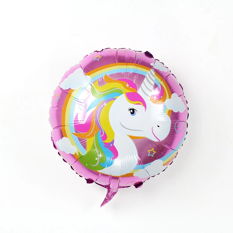 18 &quotКруглые Форма Единорог гелиевый воздушный шар покрытый фольгой для День