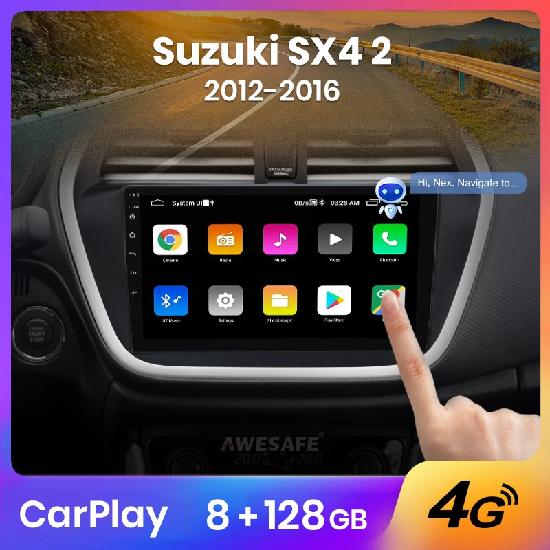Автомагнитола AWESAFE PX9 для Suzuki SX4 S Cross 2012-2016 мультимедийный видеоплеер с GPS 2din Android 10 0