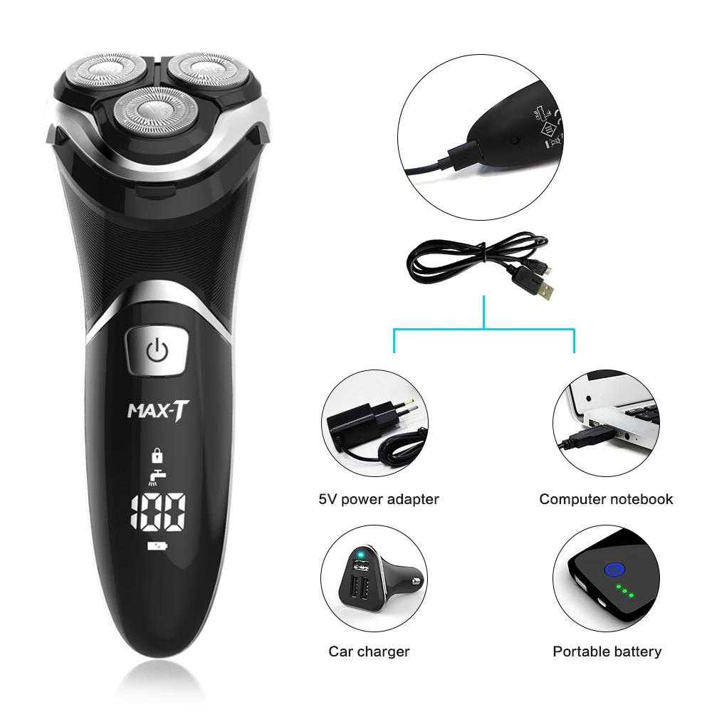 MAX-T RMS8101 электробритва уход за лицом моющаяся usb-кабель перезаряжаемая тройное лезвие 3D бритва электрическая бритвенная машинка для стрижки бороды