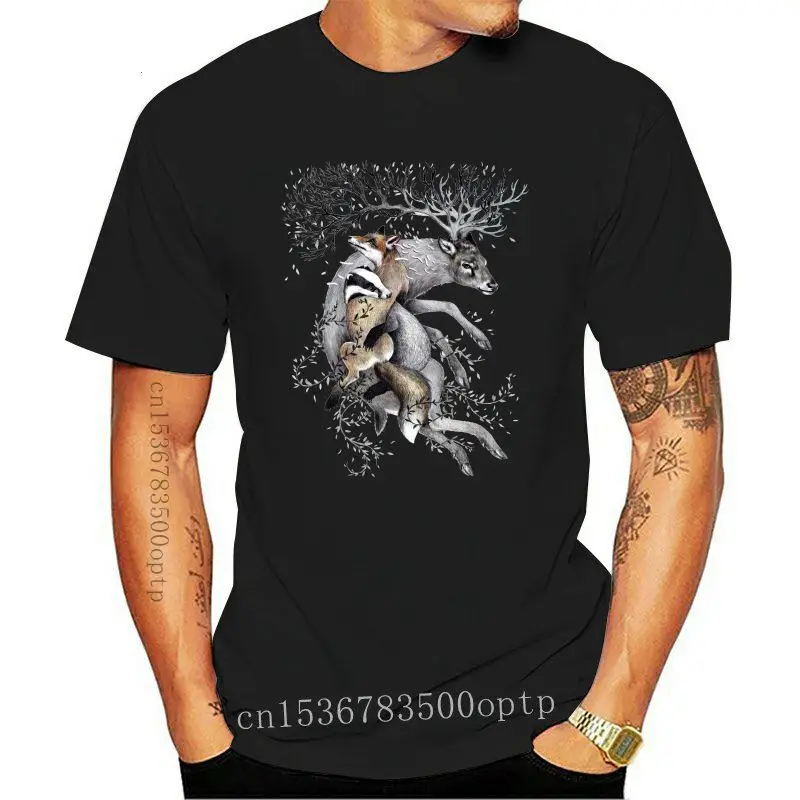 

Футболки с изображением природной среды, топы с изображением животных, лося, оленя, лисы, Защита нашей дикой природы, черные модные повседне...