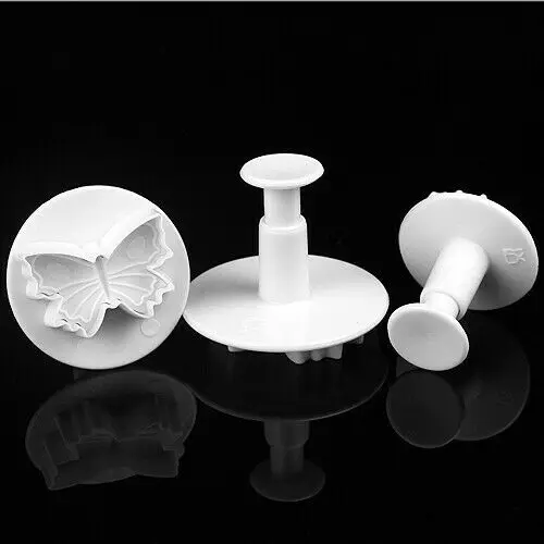3Pcs/Set Butterfly Shape 3D Plastic Fondant Cake Cookie Sugarcraft Plunger Cutters Mold Decorating Tools | Дом и сад