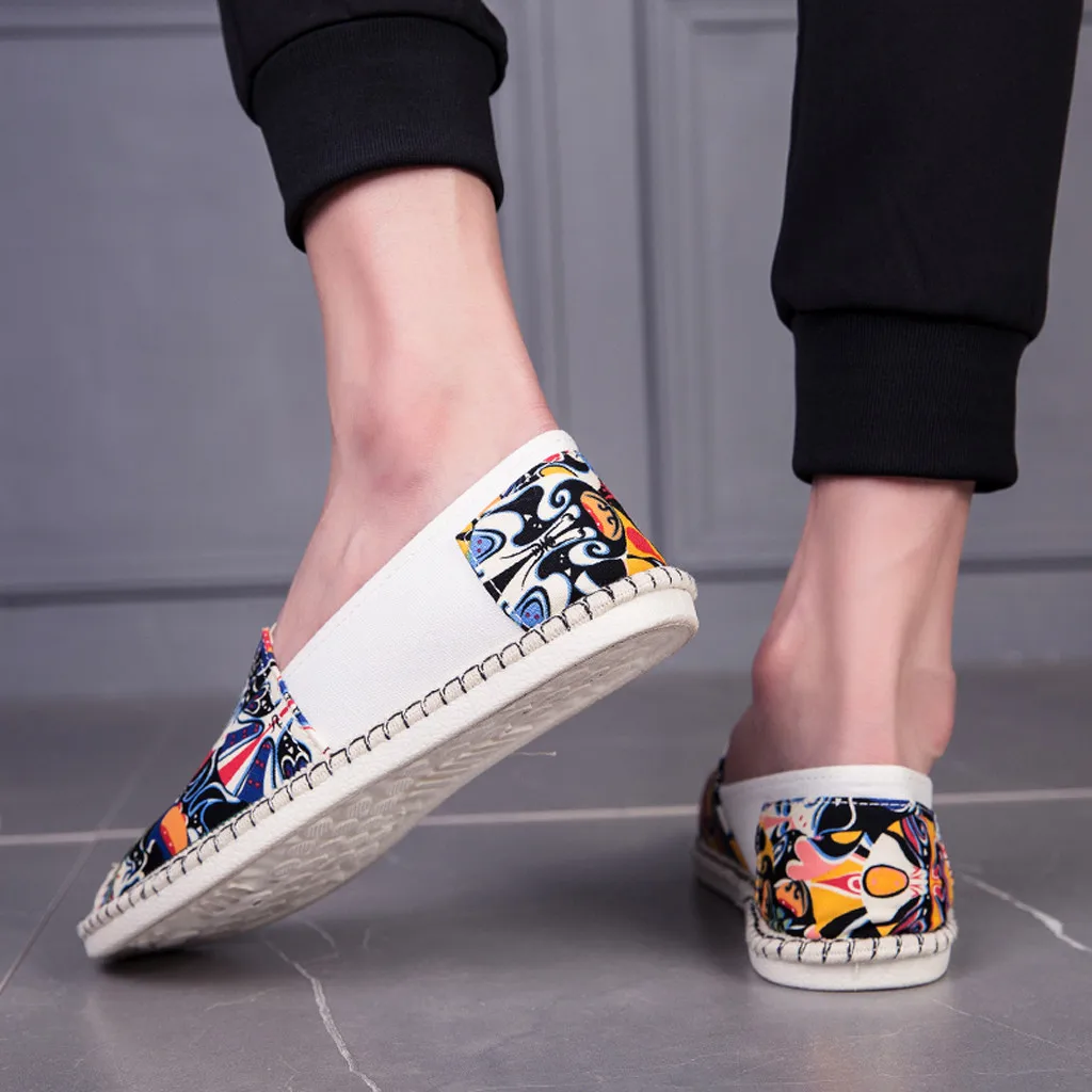 Мужские спортивные ботинки в китайском стиле холщовые с одной ногой и граффити
