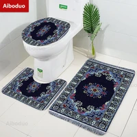 aiboduo persian carpet art 3pcsset non slip toilet lid cover set s m bathroom rug drop shipping home decoration contour bat mat