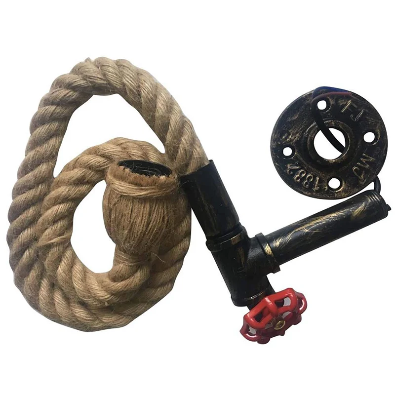 Iron pipe light Винтажный светодиодный настенный светильник Лофт железная труба промышленный Декор Ретро настенный светильник украшение кантри стимпанк пеньковая веревка классический настенный светильник - Цвет абажура: Iron pipe light