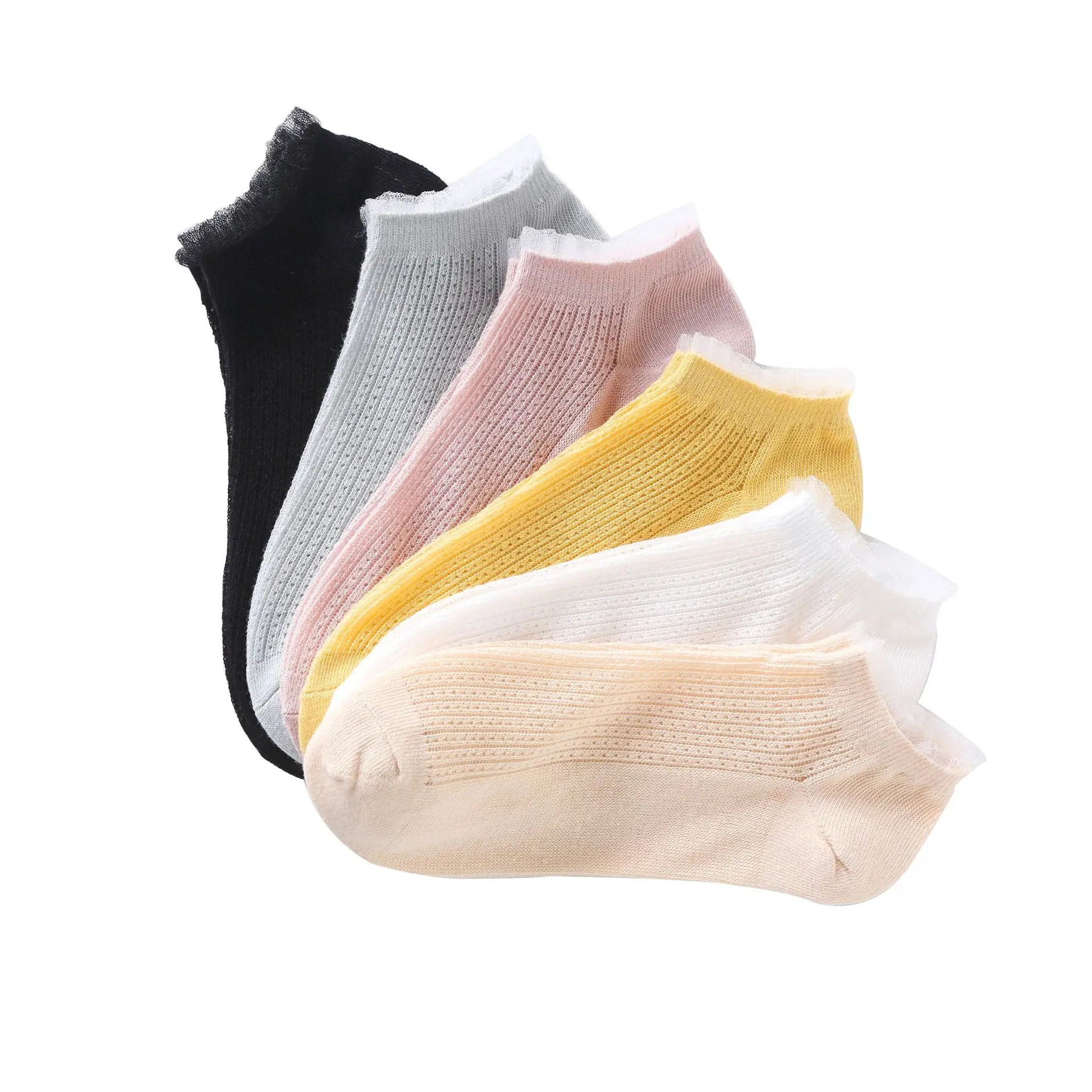 

Summer Mesh Breathable Cotton Socks Women Designer Harajuku Sweet Glass Lace Ankle Socks Woman Cute Sweat-absorbent Short Socks
