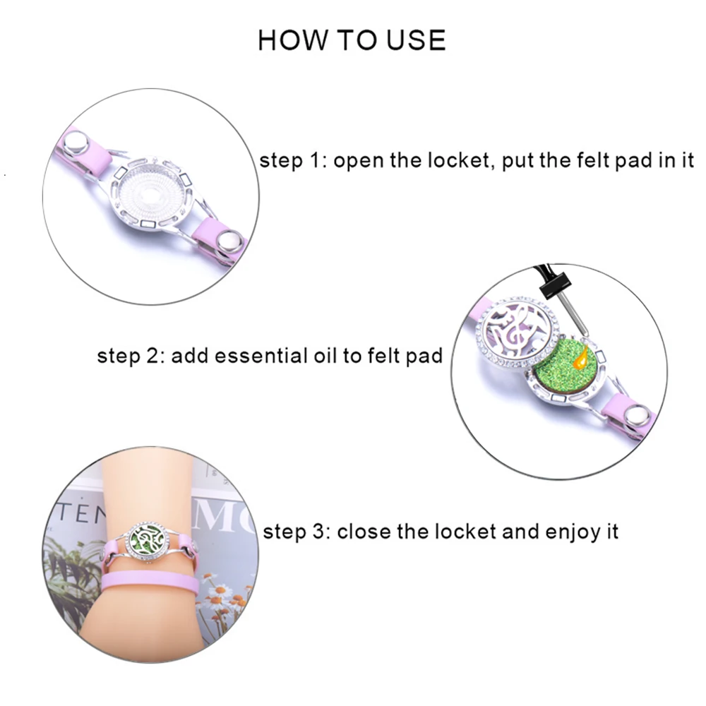 Кожаная обложка розового цвета браслет из нержавеющей стали освежитель воздуха