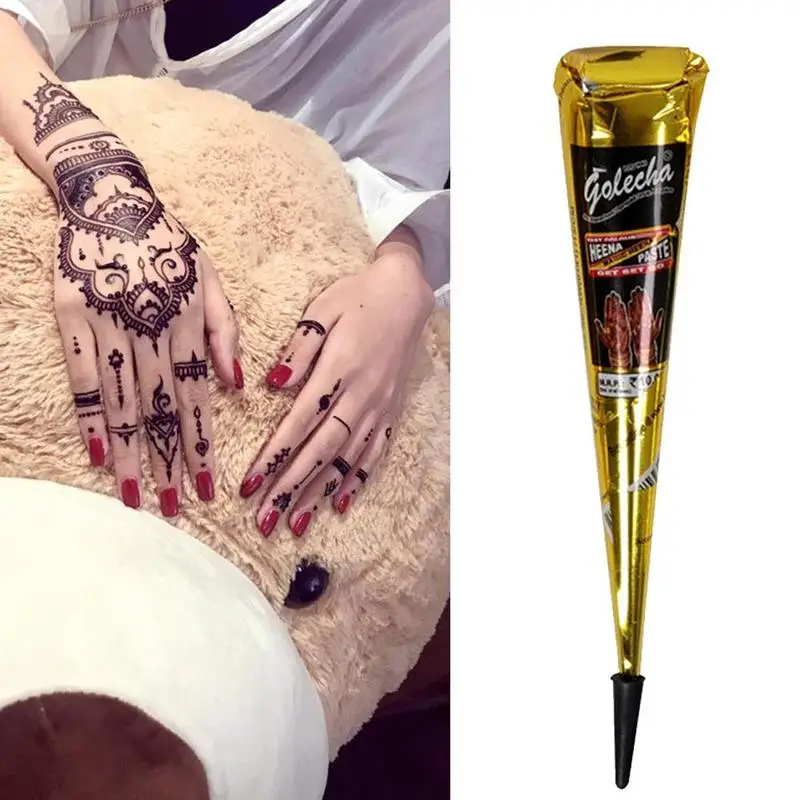 

New Black Henna Cones Henna Tattoo Paste For Temporary Sticker cream Tattoo body Paint Tattoo art Mehndi Body Y5A4