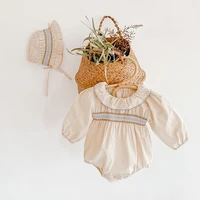 0 18months autumn baby girl princess style bodysuit fall boutique infant toddler outfit long sleeve romper hat 2pcs set kf694