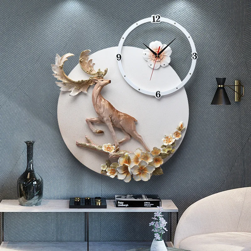 

Simple modern personality creative deer home clock decoration wall watch Nordic luxury clock living room dining room wall clock