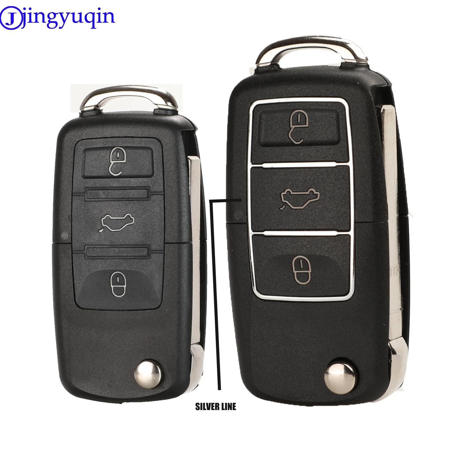 Складной чехол для дистанционного ключа от машины jingyuqin с 3 кнопками Volkswagen VW Golf