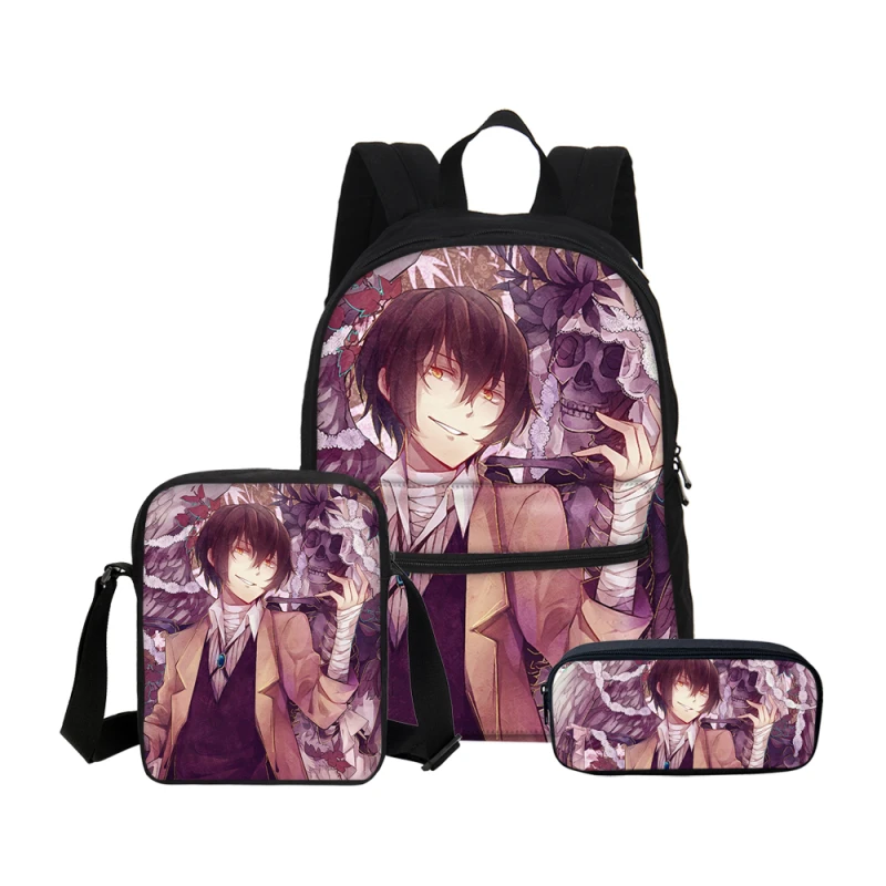 Индивидуальные Аниме страй собаки холст девушка школьная сумка набор модные