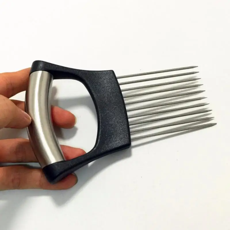 

Onion Chop Fruit Vegetables Cutter Slicer Food Slice Assistant Vegetable Holder Stainless Steel Tomato Cutter Knife Kitchen Tool