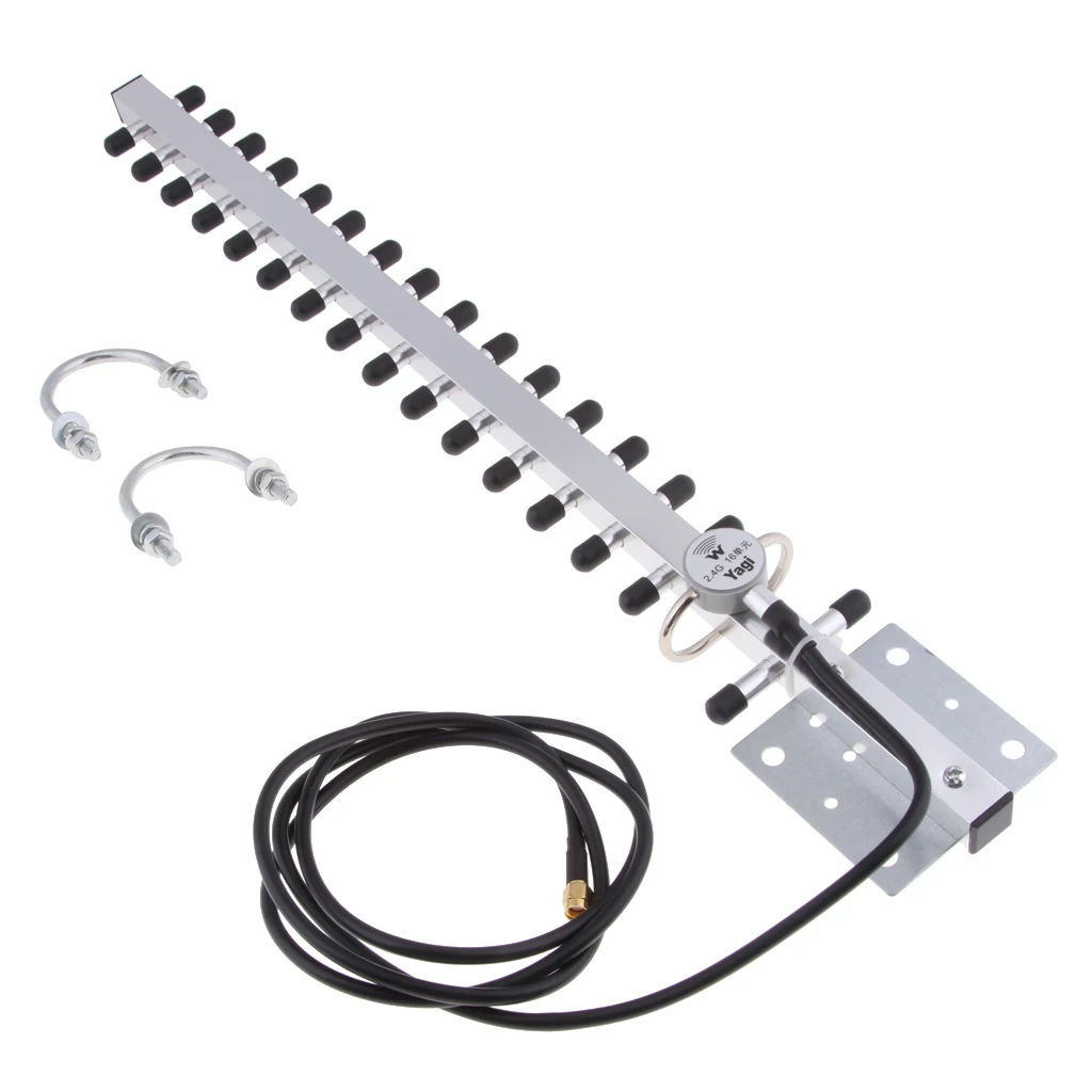 

Outdoor Directional 2.4GHz WiFi 25dBi Yagi Antenna,RP-SMA Connector and 1.5m Cable
