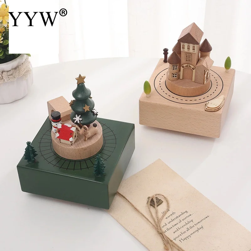 Рождественская елка Париж Эйфелева башня деревянная музыкальная шкатулка