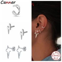 simple geometric cross earrings clip 925 sterling sliver hollow earrings for women gold color new arrival earrings jewelry gift