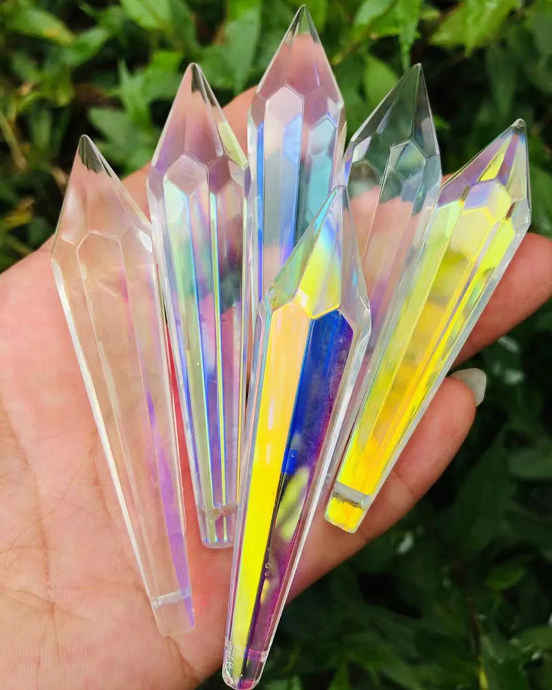 80 мм 20 шт. цветные кристаллические капельки AB бусины подвески для люстры призмы