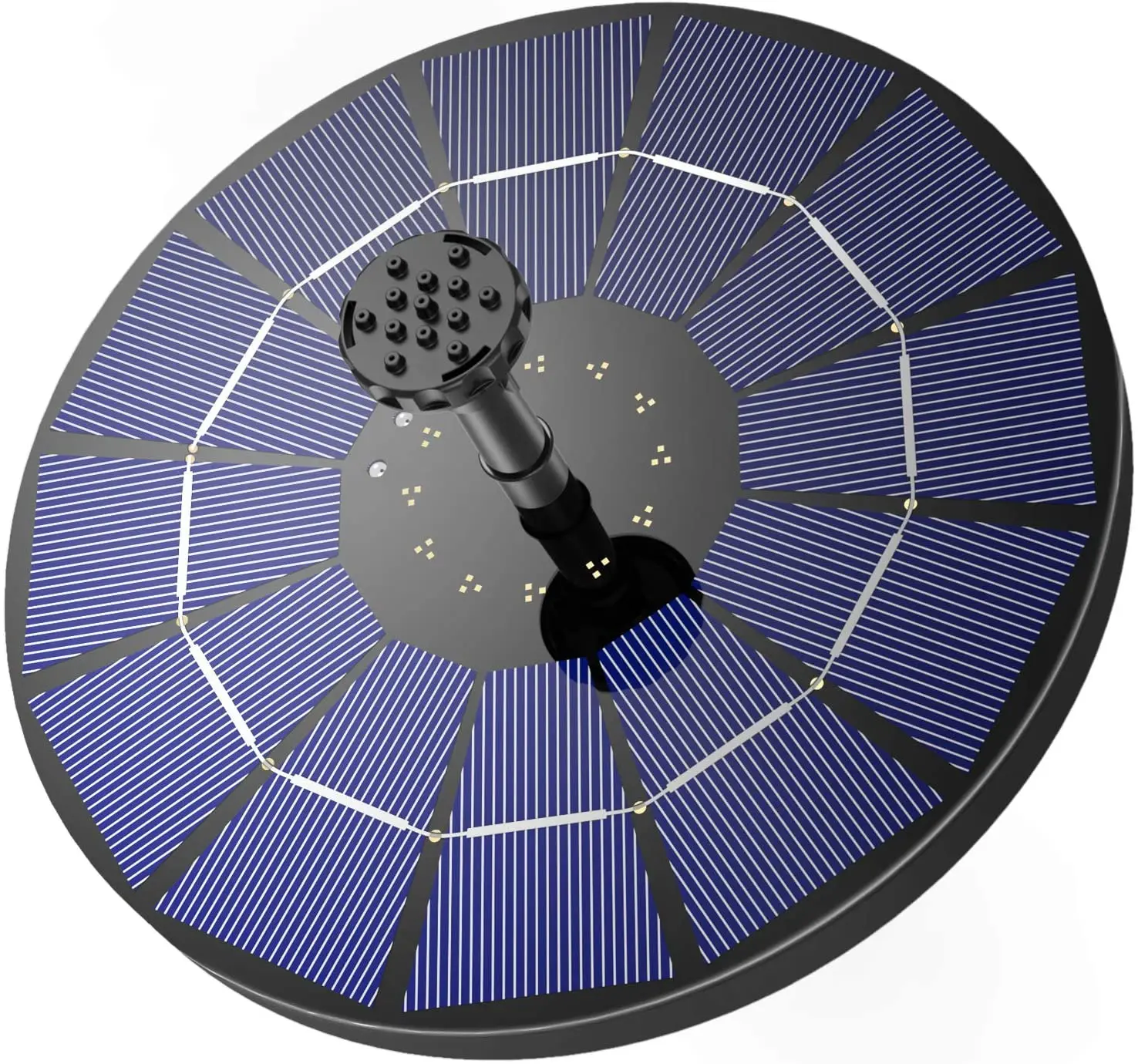 

AISITIN 3,5 Вт Солнечный фонтан насос, Солнечный водяной насос плавающий фонтан со встроенной батареей 1500 мАч, с 6 насадками, для пруда, сада