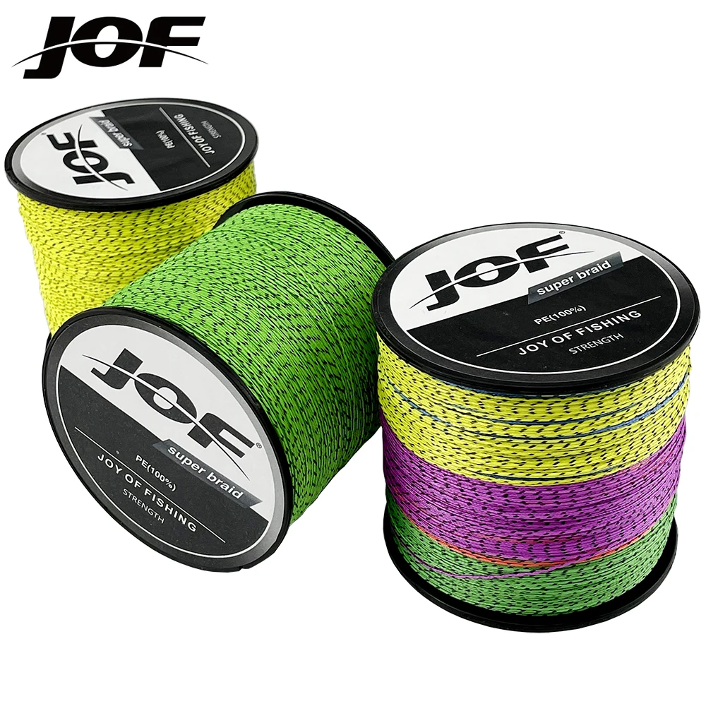 

Плетеная рыболовная леска JOF 300, 500 м, 8 прядей, 18-96 фунтов, гладкий прочный морской шнур для ловли карпа, 0,14-0,57 мм