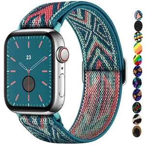 Ремешок резиновый для Apple watch band 40 мм 44 мм 45 мм 41 мм 38 мм 42 мм, эластичный нейлоновый браслет для соло iWatch Series 3 4 5 6 se 7