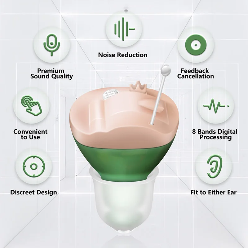 

New Digital Hearing Aid Invisible Hearing Aids Mini Sound Amplifier For Elderly Deafness With Noise Cancelling Ear Aid Device