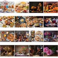 delicacy western food diamond painting diamond embroidery diy cross stitch pizza bread fruit art mosaic kitchen home decoration