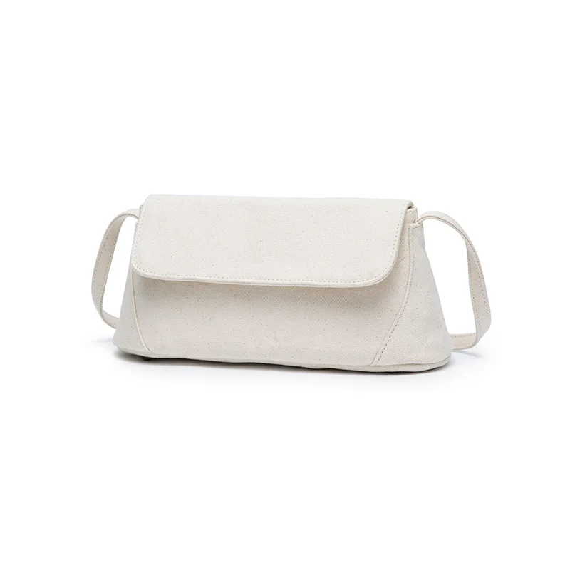 

Elegant Baguette Bags For Women 2021 Fashion Brand Handbags Designer Shoulder Bag Armpit Bags Crossbody Simple Canvas Bag