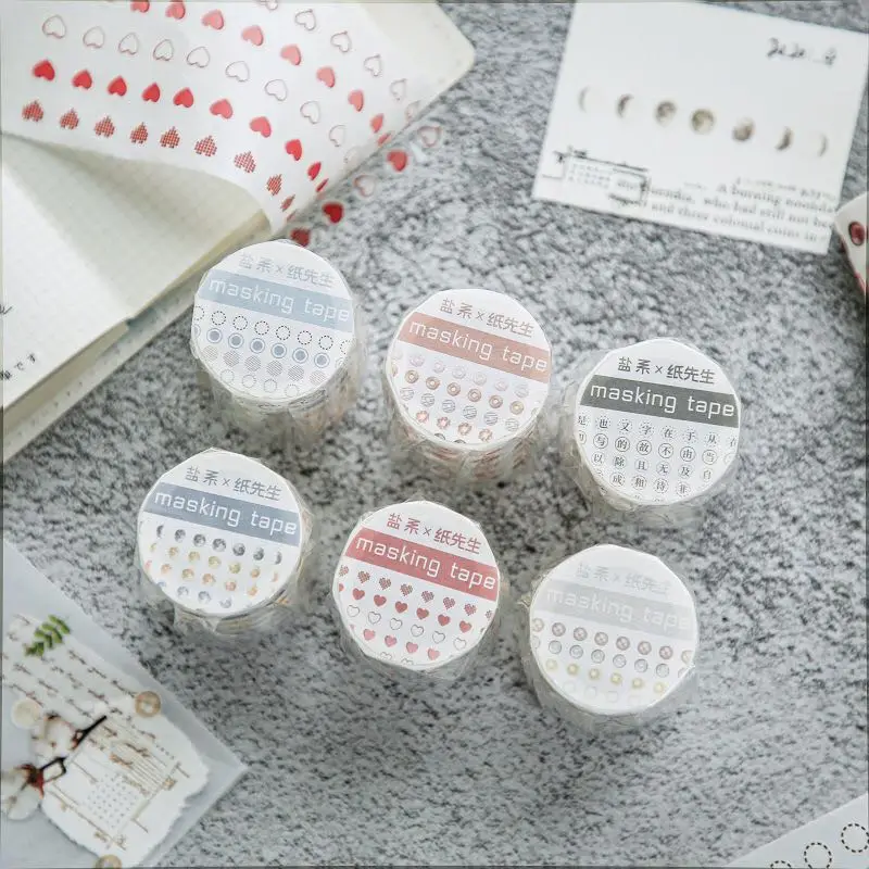 1pcs/1lot Washi Masking Tapes Basic dot Decorative Adhesive Scrapbooking DIY Paper Japanese Stickers 3M | Канцтовары для офиса и