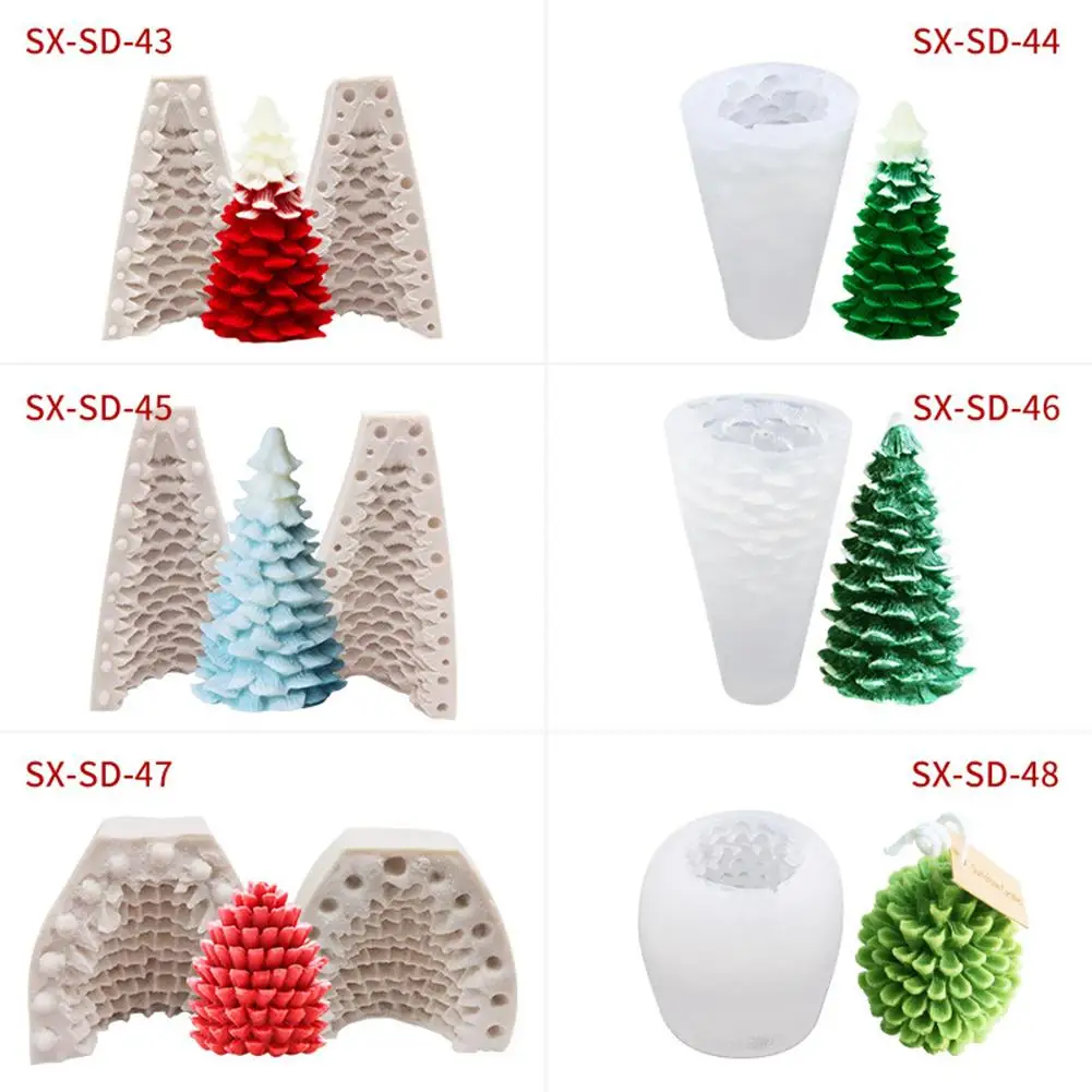 

1pc 3D Christmas Tree Candle Soap Making Mold Kitchen Tools Silicone Cake Chocolate Baking Mould Baking Mould Tool Craft