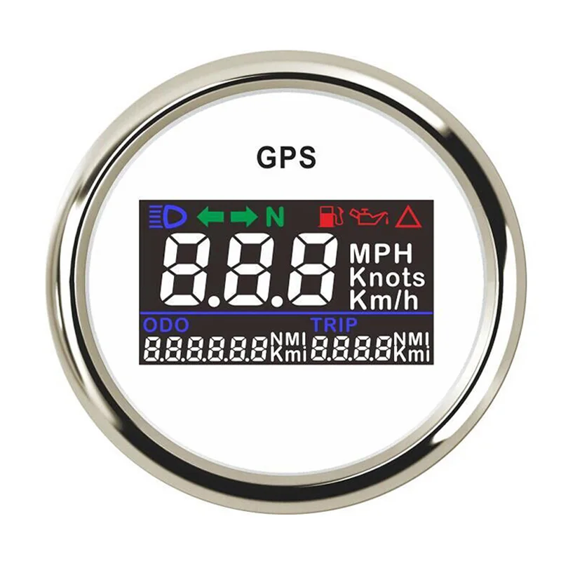 52 мм Цифровой GPS Спидометр Калибр 0~ 999 км/ч узлы регулируемый водонепроницаемый автомобильный gps для лодки Спидометр Калибр подходит 9~ 32 В