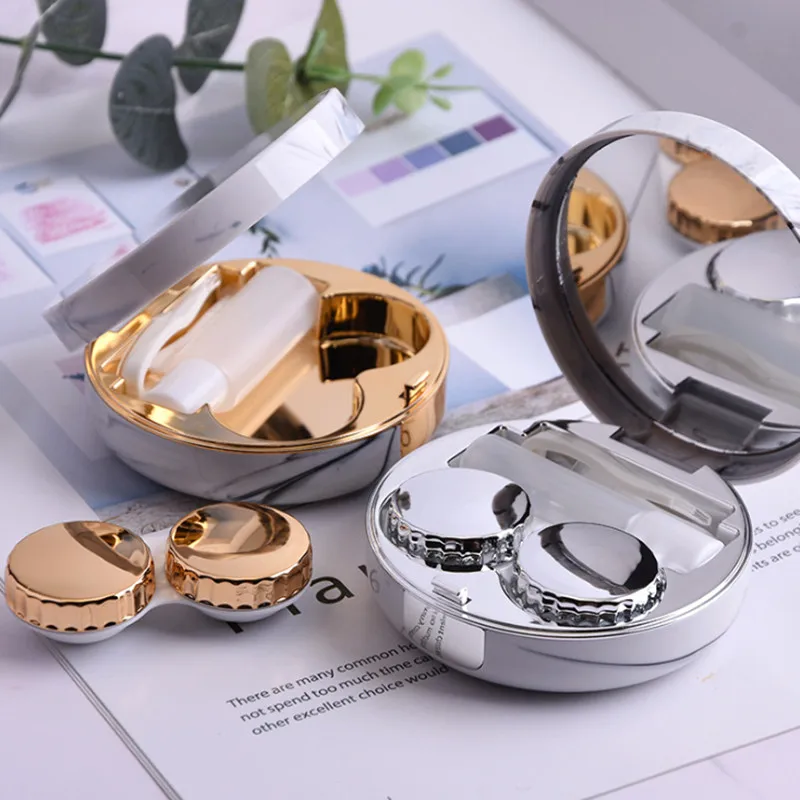 Контейнер для линз с рисунком под мрамор|Очки аксессуары| |