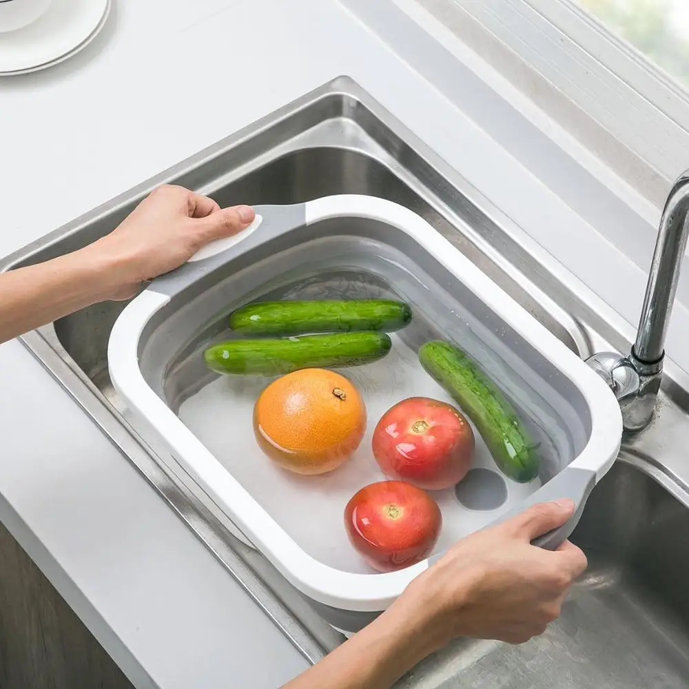Большая складная корзина для овощей фруктов и раковина пластиковая экономия