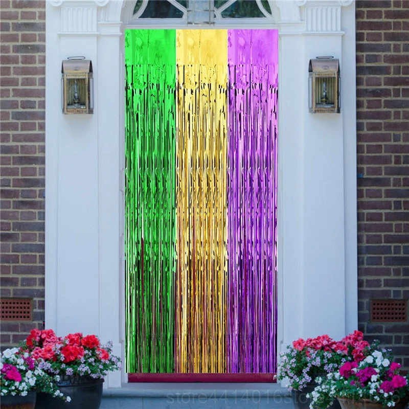 2 м/3 м розовый Золотой Радужный фон с блестками фольга полосатый провод шторы