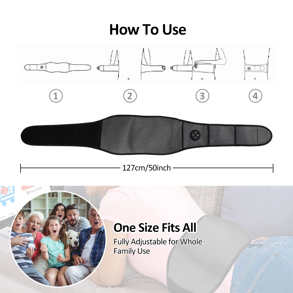 

AGDOAD Vibration Waist Massager Air Pressure Far Infrared Heating Threapy Back Belt for Pain Relief Lumbar Support Belt