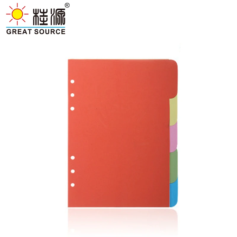 A5 Planner Divider Colorful Index Card 6 Holes Paper CardBoard Divers For Loose Leaf Notebook Folder Dividers (48 Sets)