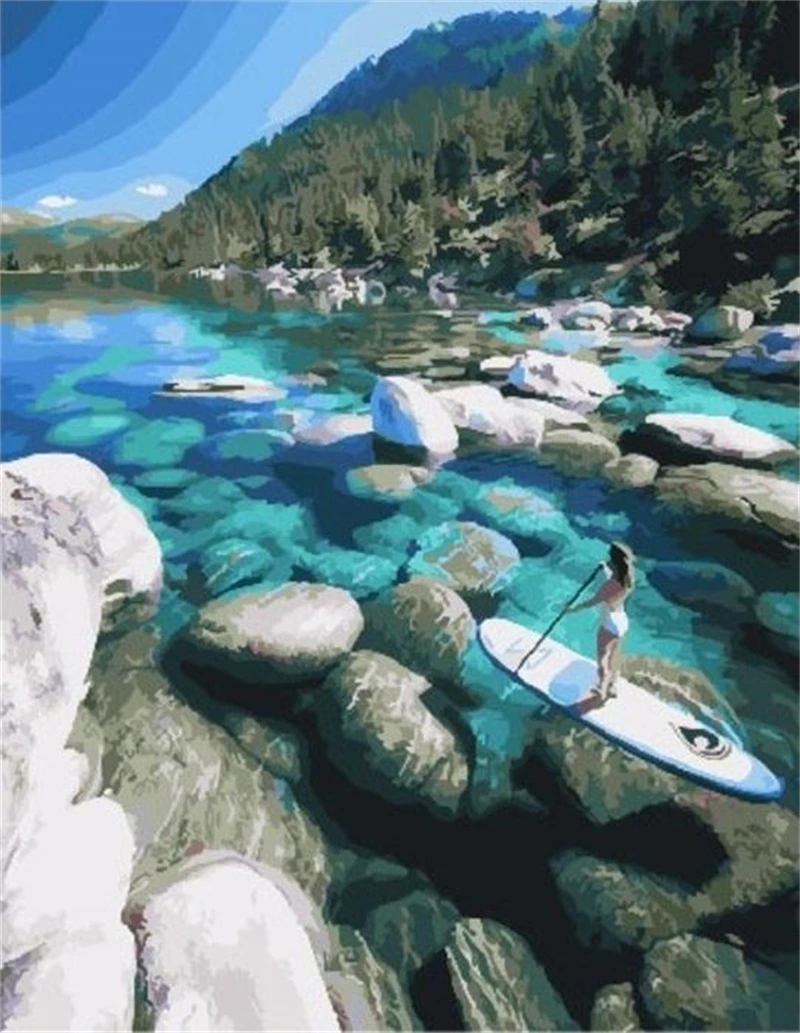 

Набор масляных цифровых красок по номерам № 1419, 40x50 см, без рамки