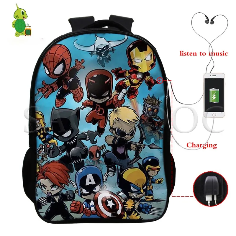 Многофункциональный рюкзак мстители Железный человек Халк Военные для мужчин и