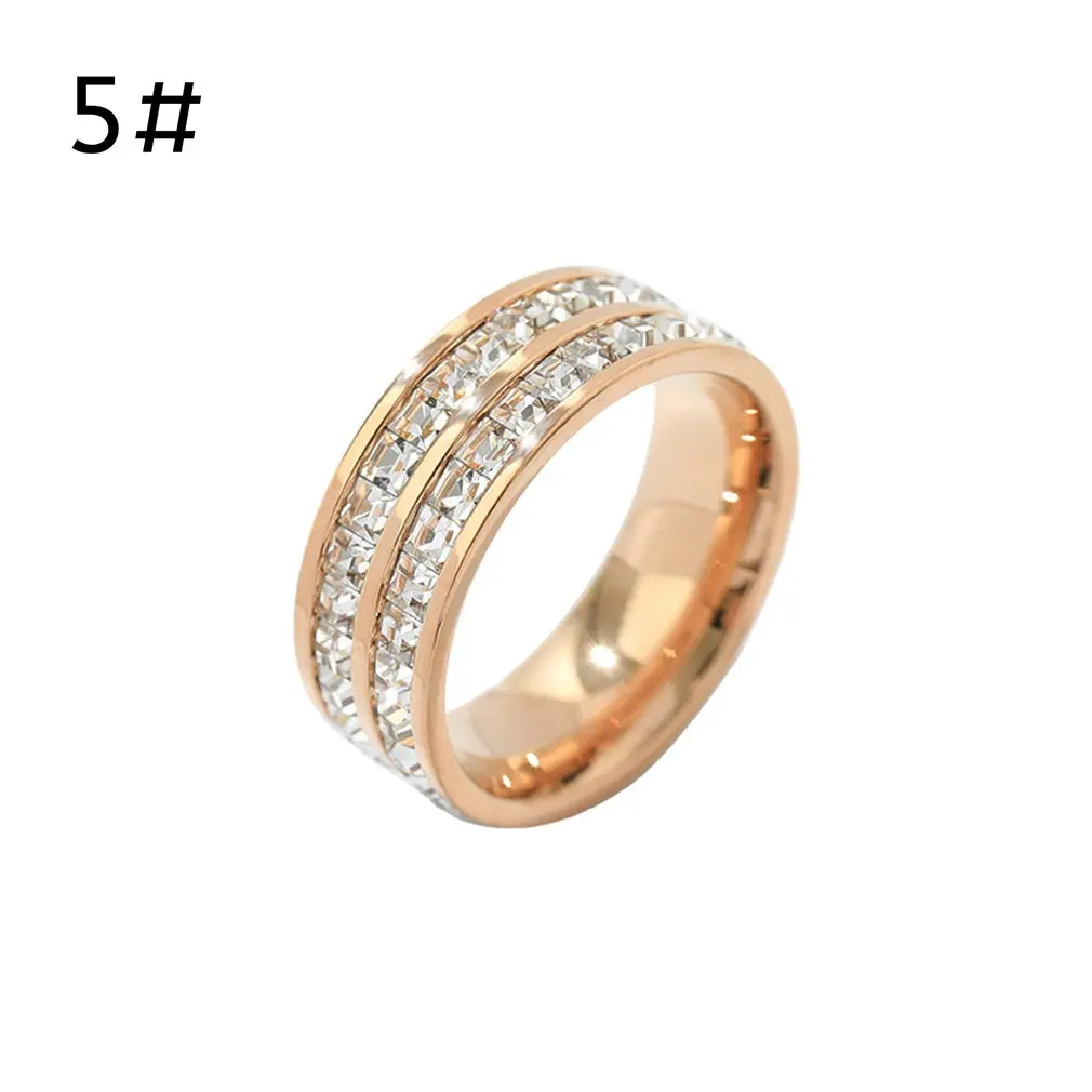 

Shiny Crystal Full Diamond Ring Promise Rings Row Diamond Ring Eternity Wedding Band Ring For Women